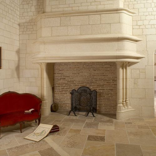 Vintage-Kaminumrandung - RENAISSANCE - OCCITANIE PIERRES - Stein / beige
