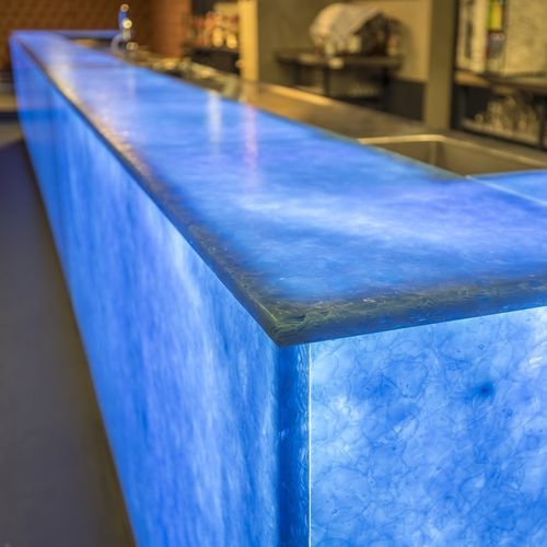 Bartheke - OCEAN - OCCITANIE PIERRES - Glas / U-Rohr / beleuchtet