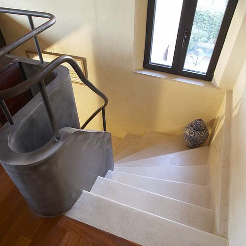 Viertelgewendelte Treppe - AUBEROCHE CENDRÉE - OCCITANIE PIERRES - Steinstufen / Beton / für Privatgebrauch