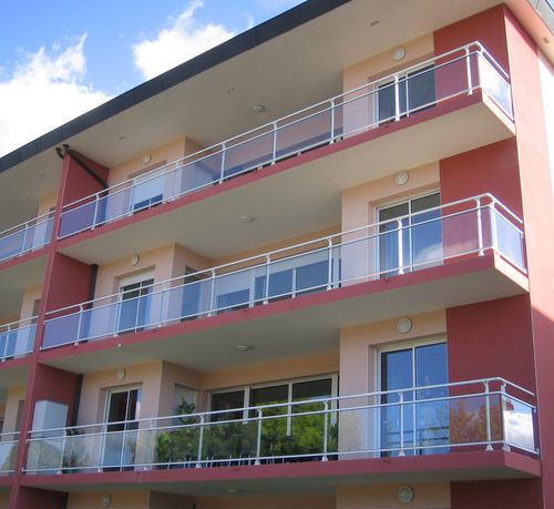 Glasplatten-Balkon - RIVAGLASS - ORIAL - anodisiertes Aluminium