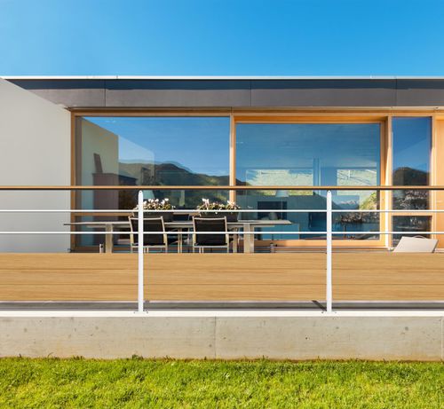 Aluminium-Geländer - TÉO : LATTE - ORIAL - mit Stangen / für Außenbereich / für Terrasse
