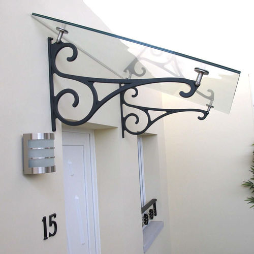 Vordach für Tür - GALÉA - ORIAL - Aluminium / Glas / schräg