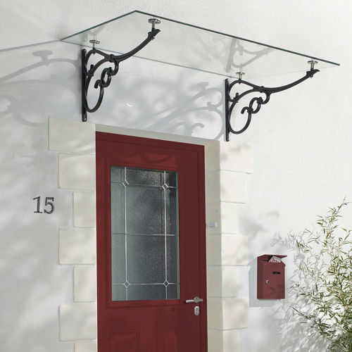 Vordach für Tür - EDESSA - ORIAL - Aluminium / Glas / flach