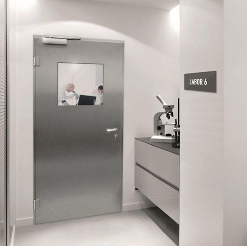 Tür für Innenbereich - NOVOPORTA CLEAN ER-1 - Novoferm - Edelstahl / einflügelig / modern