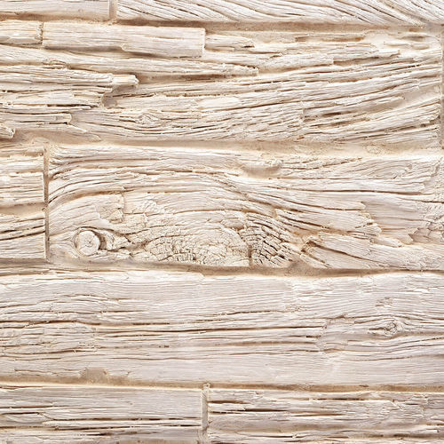 Polyester-Dekorplatte - HORIZONTAL WOODEN SLEEPERS OFF-WHITE - MSD Panels - Glasfaser / Wand / bedruckt