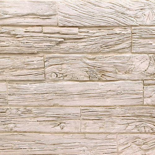 PU-Harz-Dekorplatte - HORIZONTAL WOODEN SLEEPERS OFF-WHITE - MSD Panels - Glasfaser / Wand / bedruckt