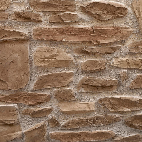 Polyester-Dekorplatte - RUSTIC STONE LIGHT-BROWN - MSD Panels - Glasfaser / Wand / bedruckt
