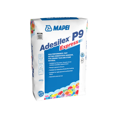 Restaurierungs-Klebemörtel - ADESILEX P9 EXPRESS - MAPEI - wasserdicht / für Fliesen / für Mauerwerk