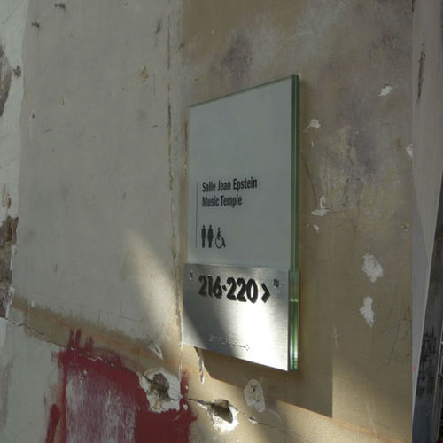 Schild für Tür - SILENZIO UNO - MARCAL - wandmontiert / Edelstahl / in Brailleschrift