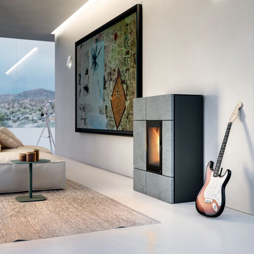 Pelletkaminofen - STREAM - MCZ - 10 kW...20 kW / wandmontiert / modern
