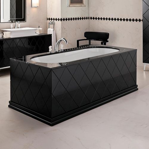 Freistehende Badewanne - RIVOLI - Oasis Group srl - Harz / weiß / schwarz