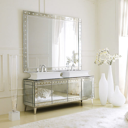 Doppelter Waschtisch-Unterschrank - RIVOLI - Oasis Group srl - freistehend / Glas / klassisch