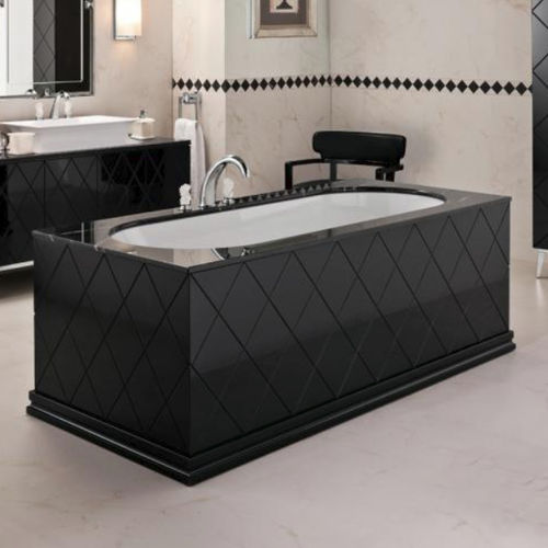 Freistehende Badewanne - DIAMOND - Oasis Group srl - Harz / weiß / schwarz
