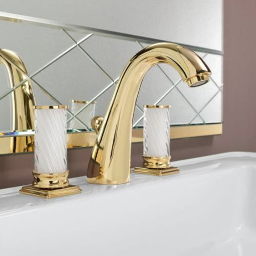 Zweigriffmischer für Waschtisch - FORTUNY 000RBFN080CR - Oasis Group srl - Aufsatz / Messing mit Goldauflage / für Badezimmer