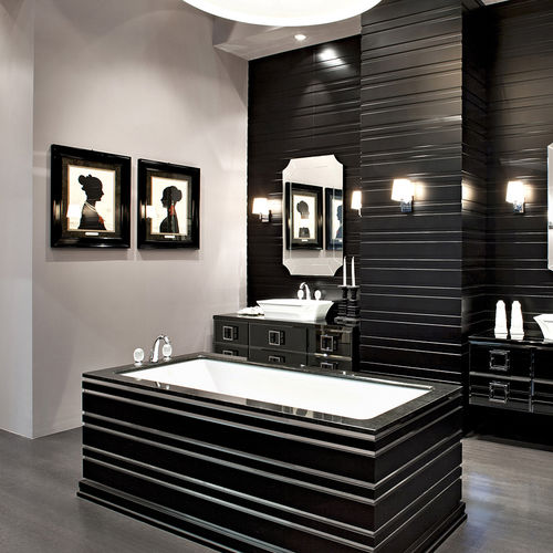Freistehende Badewanne - DAPHNE - Oasis Group srl - Harz / weiß / schwarz