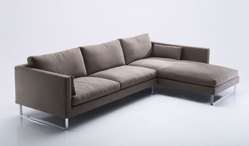 Modernes Sofa - MAXWELL - Antidiva - Stoff / Leder / braun