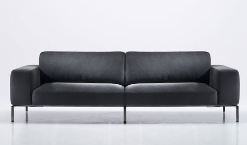 Modernes Sofa - SOFT TIME - Antidiva - Stoff / Leder / schwarz