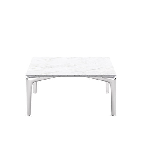 Moderner Couchtisch - SAUL - Arper - Rauchglas / Marmor / Gestell aus Aluminium