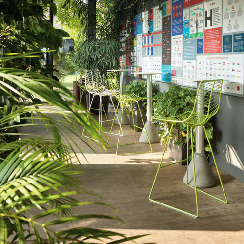 Moderner Barstuhl - LEAF  - Arper - für Terrasse / für den Innenraum / pulverbeschichteter Stahl