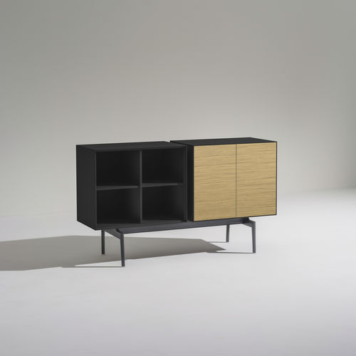 Modernes Sideboard - SEMITON - Arper - lackiertes MDF / Holzfurnier / MDF