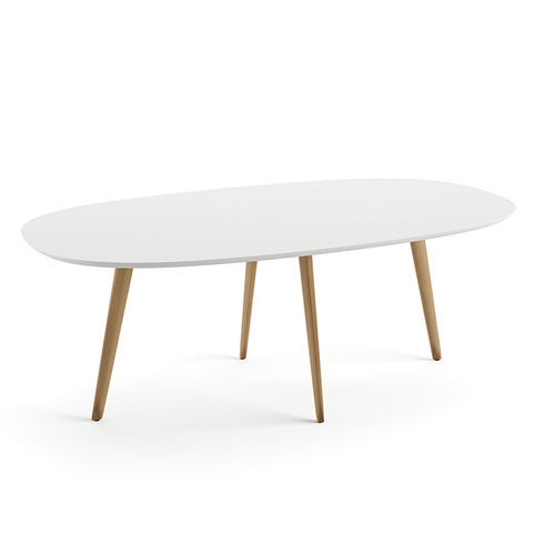 Moderner Esstisch - GHER  - Arper - MDF / Gestell aus Eiche / oval