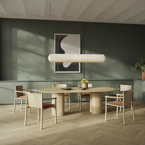 Moderner Tisch - GHIA 74 - Arper - Holz / Gestell aus Holz / rund