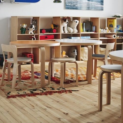 Moderner Hocker - NE60 - Artek - Leder / Stoff / Sperrholz