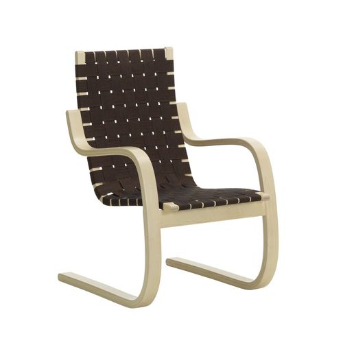 Moderner Sessel - 406 - Artek - Leinen / Massivholz / Birke