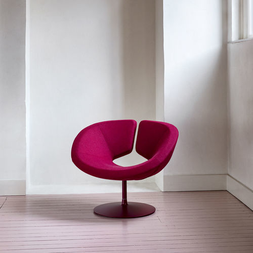 Moderner Sessel - Apollo - Artifort - Stoff / Leder / poliertes Aluminium