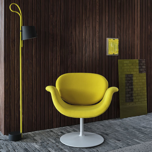Moderner Sessel - Tulip Midi - Artifort - Stoff / Leder / gelb