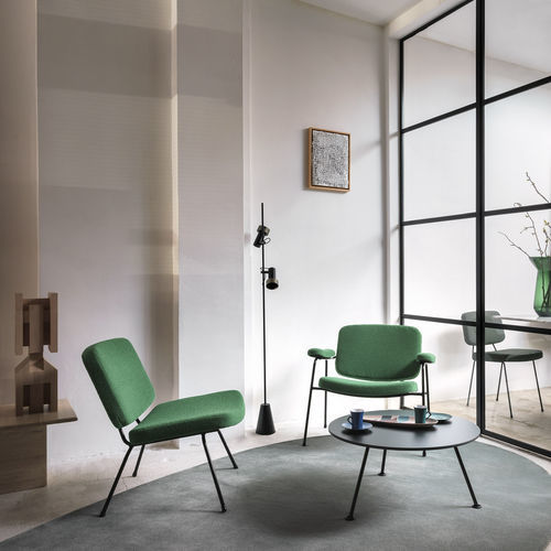 Moderner Sessel - Moulin Lounge - Artifort - Stoff / Leder / pulverbeschichteter Stahl
