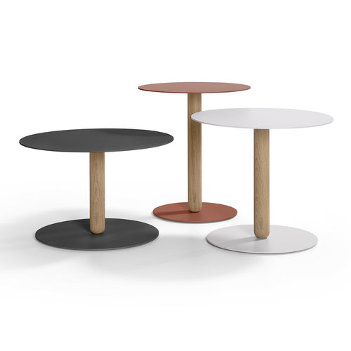 Moderner Couchtisch - Balans - Artifort - Stahl / Gestell aus Eiche / rund