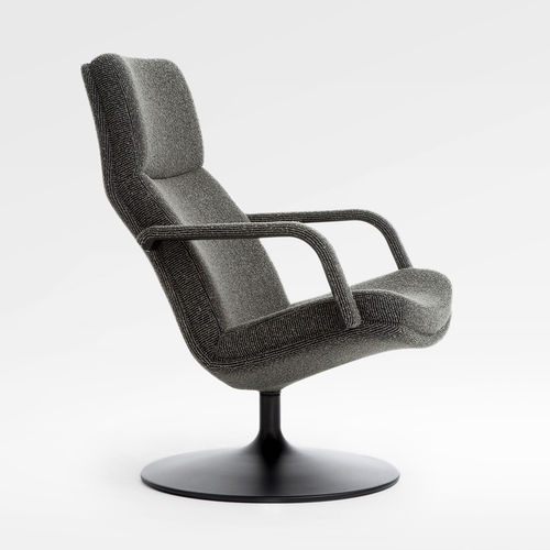 Moderner Sessel - F154-F156 - Artifort - Stoff / Leder / poliertes Aluminium