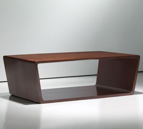 Moderner Couchtisch - LINC - BERNHARD design - Nussbaum / Ahornholz / Gestell aus Holz