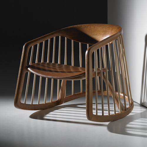 Moderner Sessel - HARPER - BERNHARD design - Leder / Kirschbaum / Ahornholz