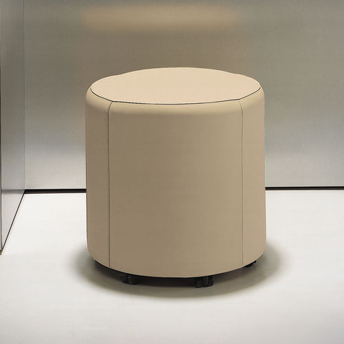 Modernes Sitzkissen - BALANCE - BERNHARD design - Stoff / Leder / polierter Stahl