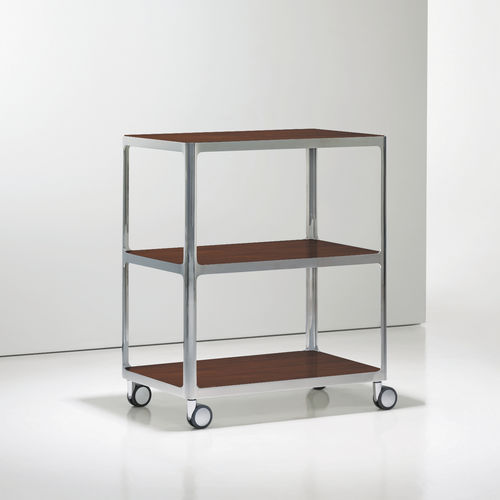 Wagen / polierter Edelstahl - ZERIN - BERNHARD design - Eiche / Nussbaum / Ahornholz