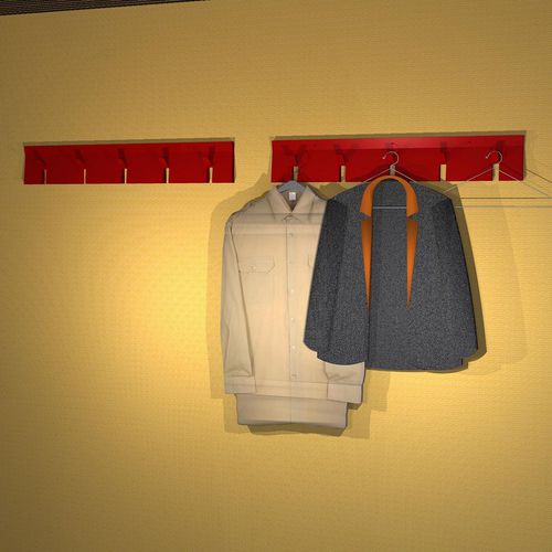 Wandmontierter Garderobenständer - 2D:3D - BLU DOT - modern / pulverbeschichteter Stahl