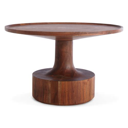 Moderner Couchtisch - TURN - BLU DOT - Massivholz / rund / für Privatgebrauch