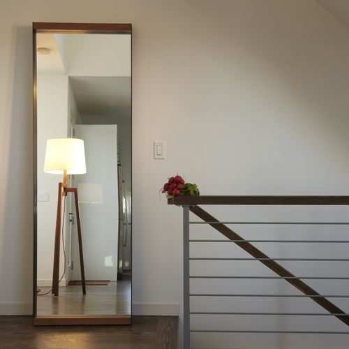 Standspiegel - BLU DOT - modern / rechteckig / Nussbaum