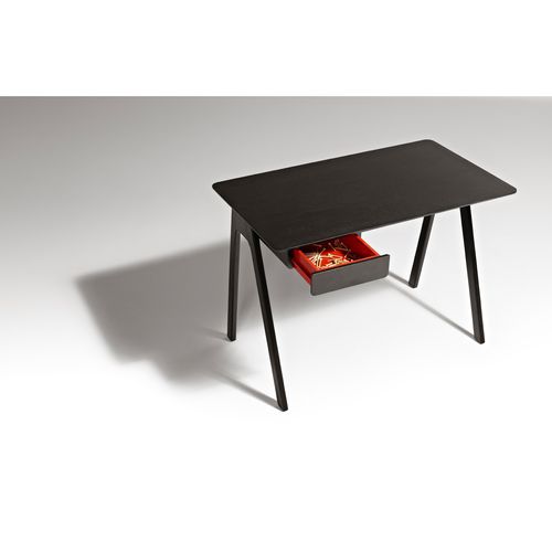 Moderner Schreibtisch - STASH - BLU DOT - Holzfurnier / Nussbaum / Massivholz