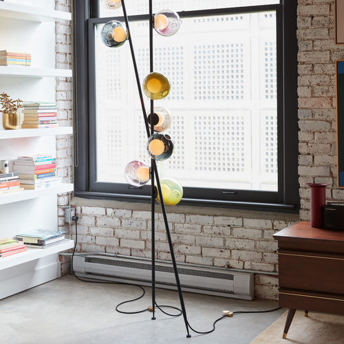 Spießlampe - 28.3 COLUMN - BOCCI - Decke/Boden / Messing / geblasenes Glas
