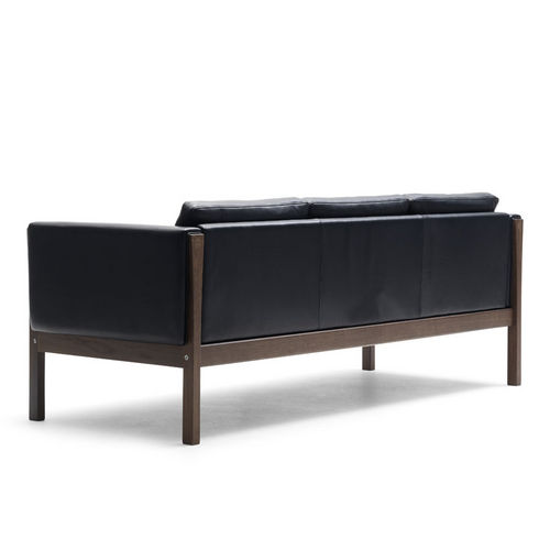 Modernes Sofa - CH163 - Carl Hansen & Son - Leder / schwarz / von Hans J. Wegner