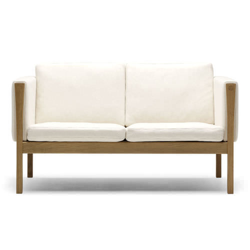 Modernes Sofa - CH162 - Carl Hansen & Son - Leder / weiß / von Hans J. Wegner