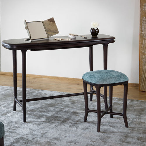 Moderner Hocker - JUN - CECCOTTI COLLEZIONI - Stoff / Sperrholz / amerikanischer Nussbaum