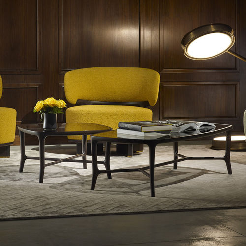 Moderner Couchtisch - JUN - CECCOTTI COLLEZIONI - Rauchglas / Gestell aus amerikanischem Nussbaum / rechteckig