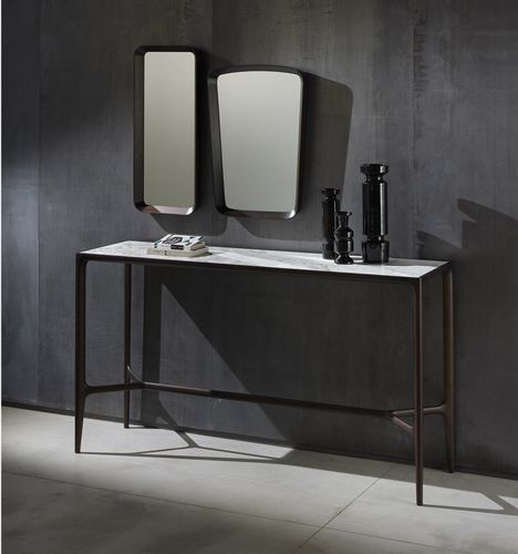 Moderner Konsolentisch - ODETTE - CECCOTTI COLLEZIONI - amerikanischer Nussbaum / Rauchglas / Marmor