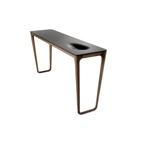 Moderner Konsolentisch - LUNA  - CECCOTTI COLLEZIONI - Corian® / Gestell aus amerikanischem Nussbaum / rechteckig