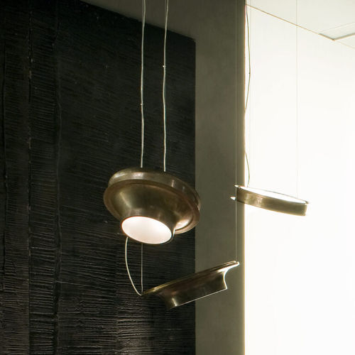 Hängelampe - AFTER GLOW - CECCOTTI COLLEZIONI - Messing / Vorderseite aus Hartglas / originelles Design