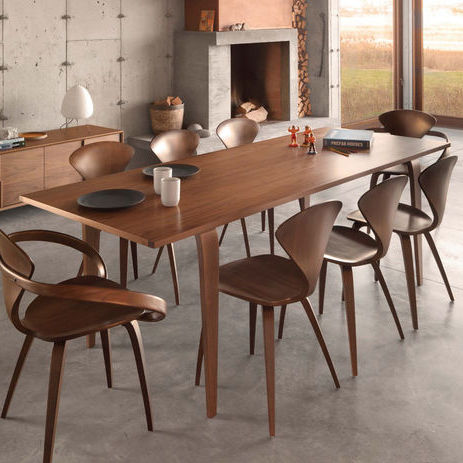 Moderner Tisch - CDT - Cherner - geformtes Sperrholz / Gestell aus Furnierholz / rechteckig
